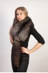 Silver fox fur scarf-collar